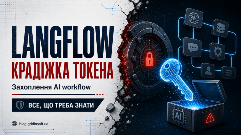 Постер Langflow CVE-2025-34291 крадіжка токена і захоплення AI workflow