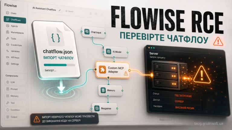 Імпорт Flowise chatflow, що веде до попередження про server RCE.