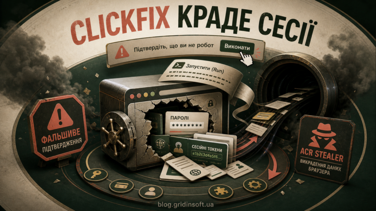 Атака ACR Stealer через ClickFix викрадає паролі браузера та токени сесій із Windows.