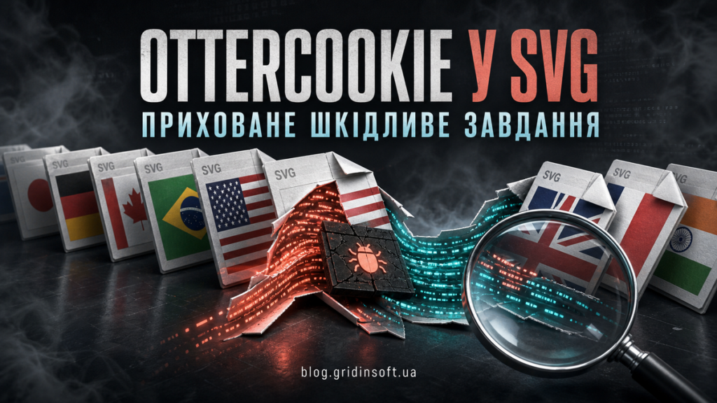 Фрагменти OTTERCOOKIE, приховані у SVG-файлах прапорів тестового проєкту.