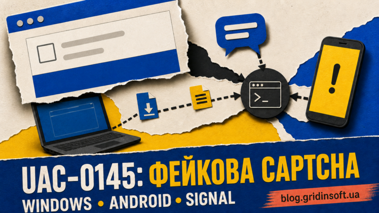 Фейкова CAPTCHA та підроблений захисний застосунок у кампанії UAC-0145 проти користувачів Windows і Android.