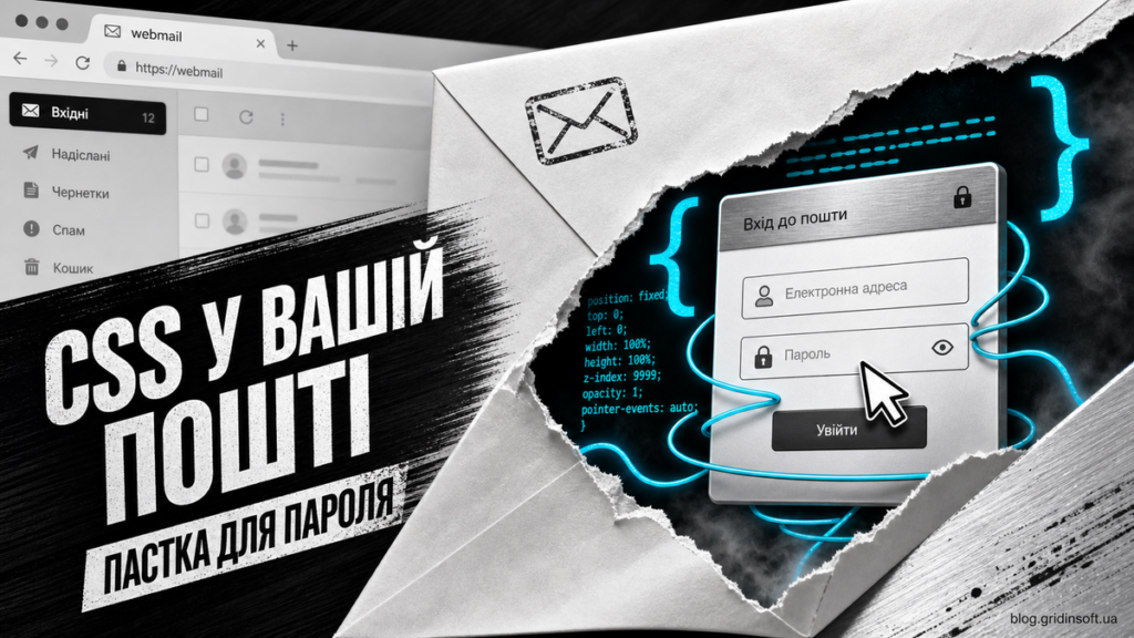 CSS-атака виходить за межі листа й створює фальшиву форму введення пароля.