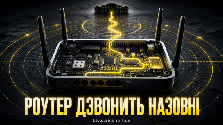 Відкритий стільниковий роутер надсилає сигнал до віддаленого сервера, ілюструючи бекдор ENDLESSDOORS у прошивці.