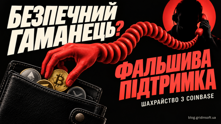 Телефонний шнур перетворюється на руку, що краде криптовалюту з гаманця.