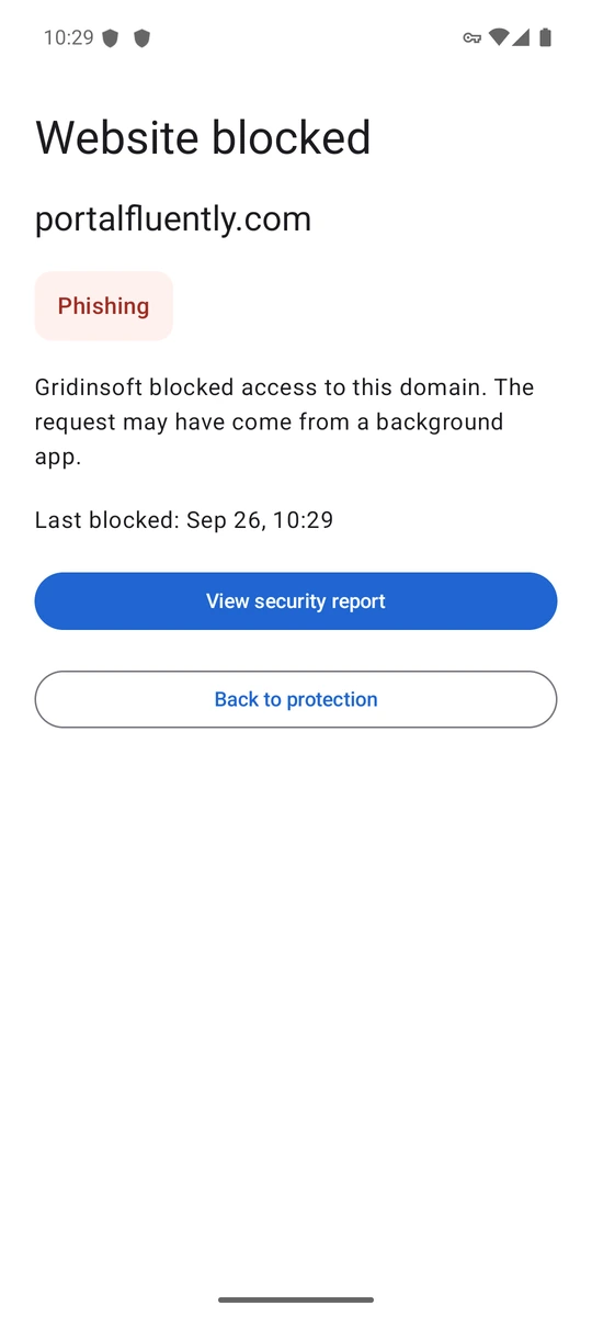 Пояснення фішингового блокування у Web Protection