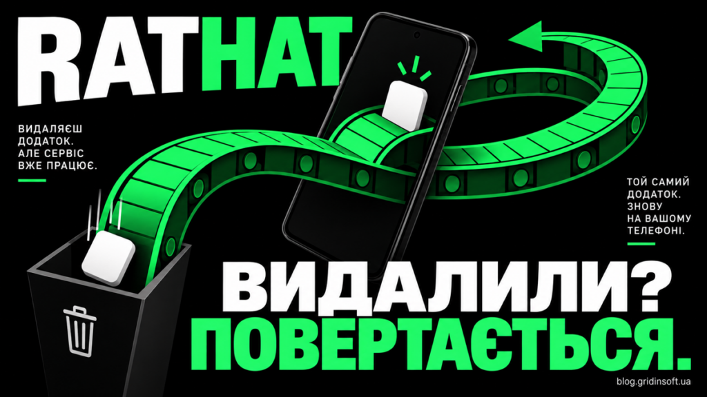 Застосунок повертається на телефон зеленою конвеєрною петлею.