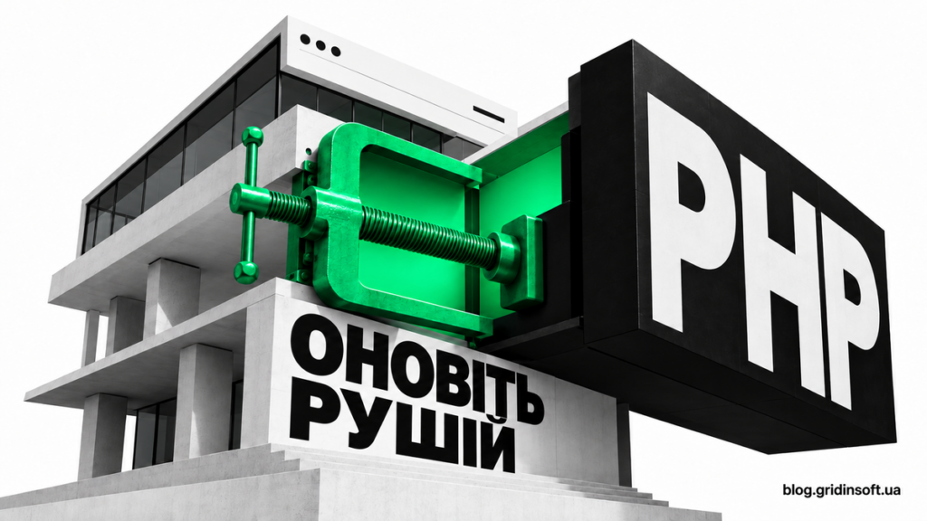 Смарагдова струбцина відновлює основу PHP під вебсайтом.